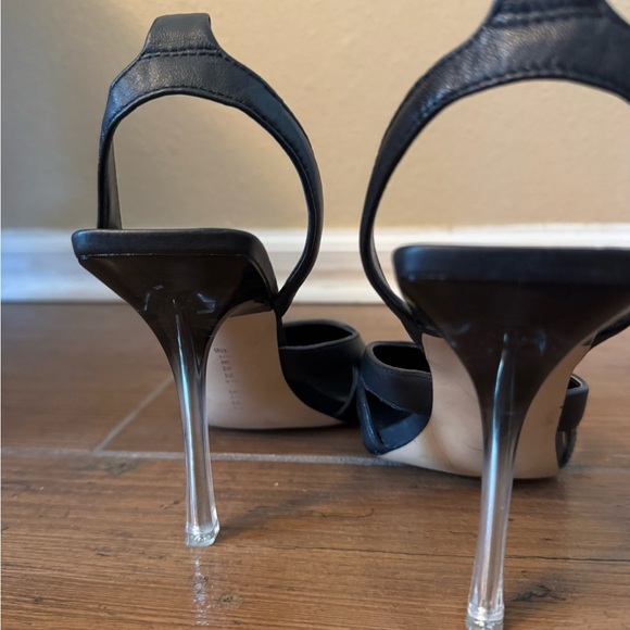 Gianni Bini Black Slingback Heels with Clear Stiletto - Picture 4 of 8
